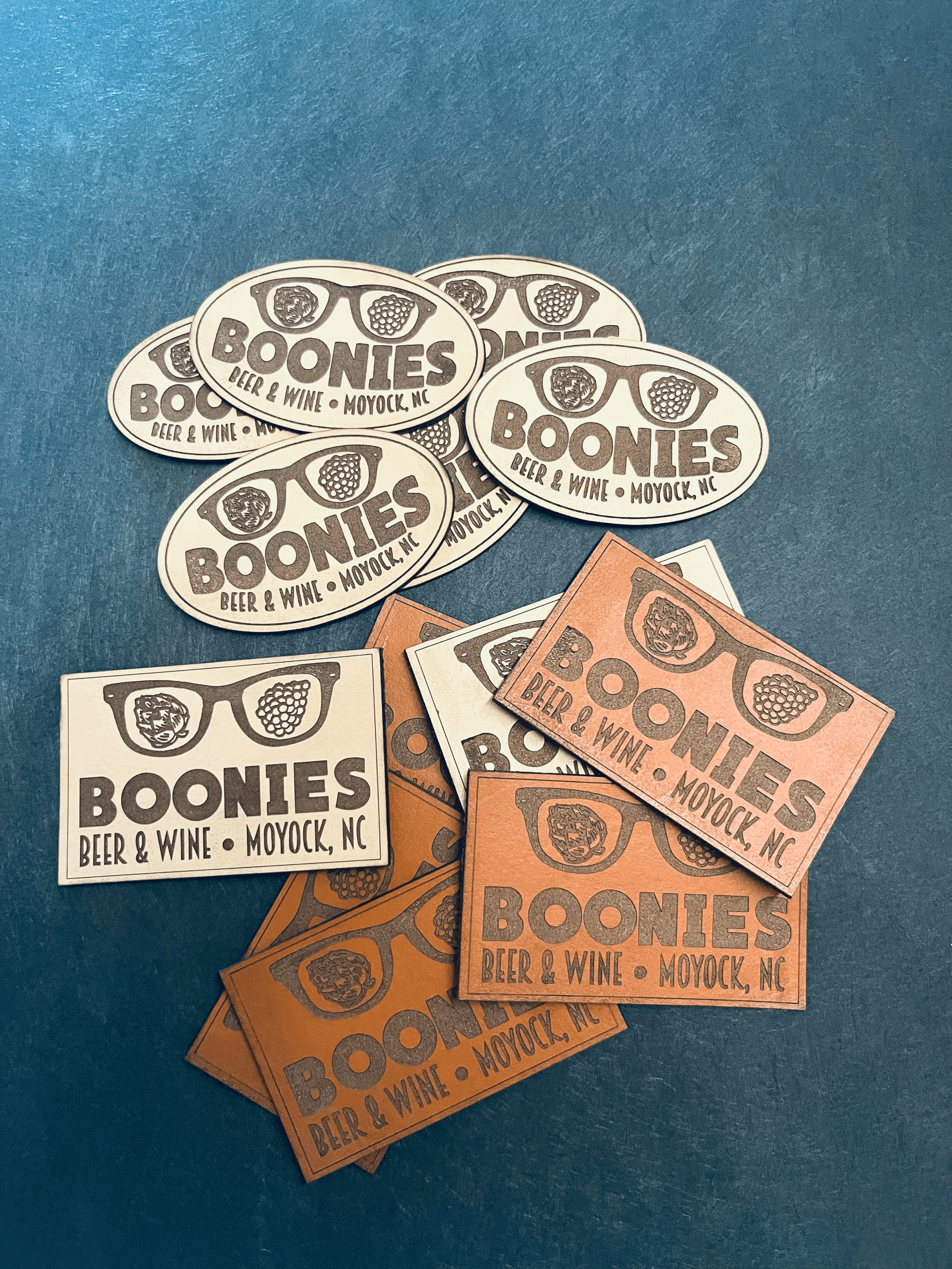 Custom engraved leather badge