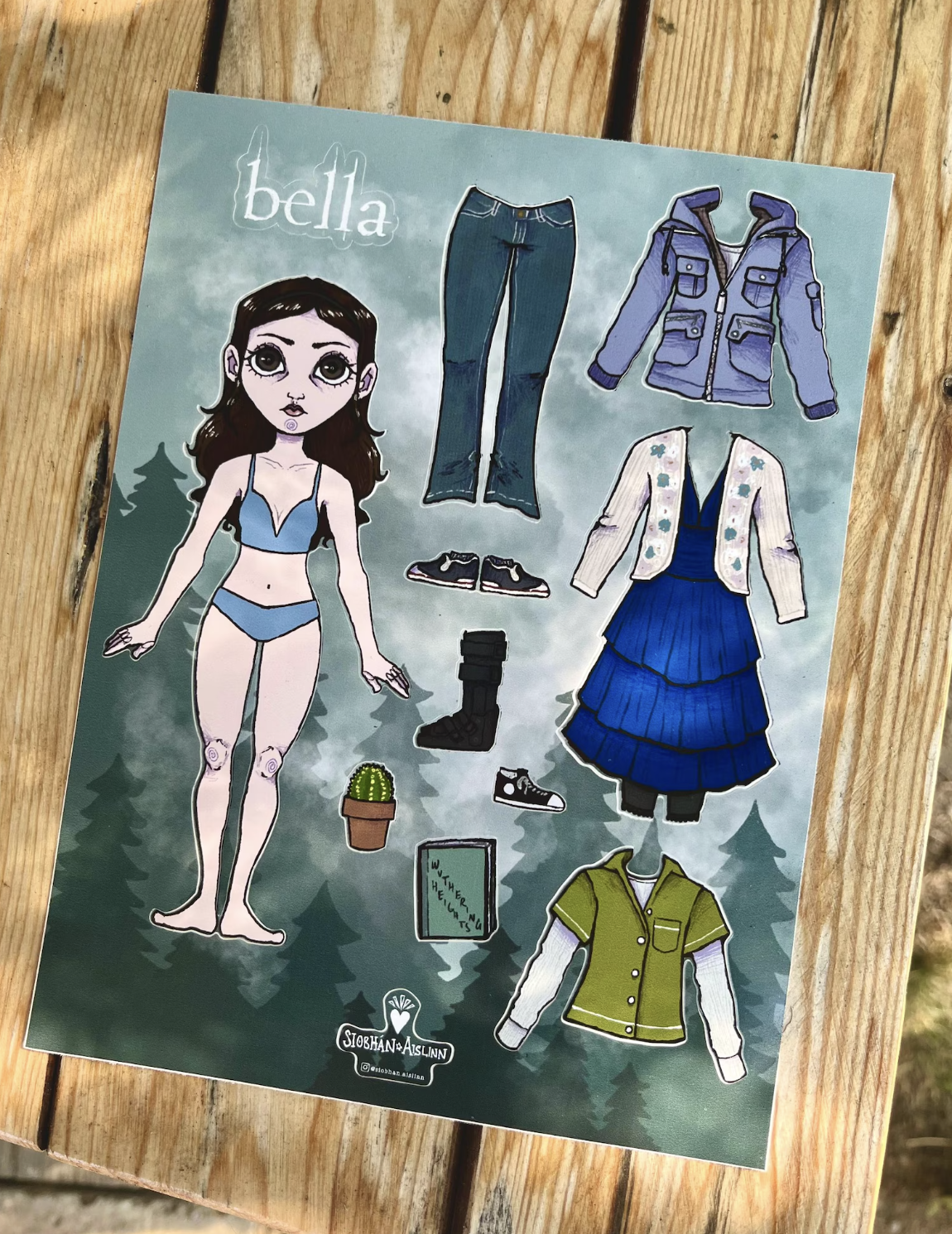 bella swan dress up doll sticker sheet - 6 x 8