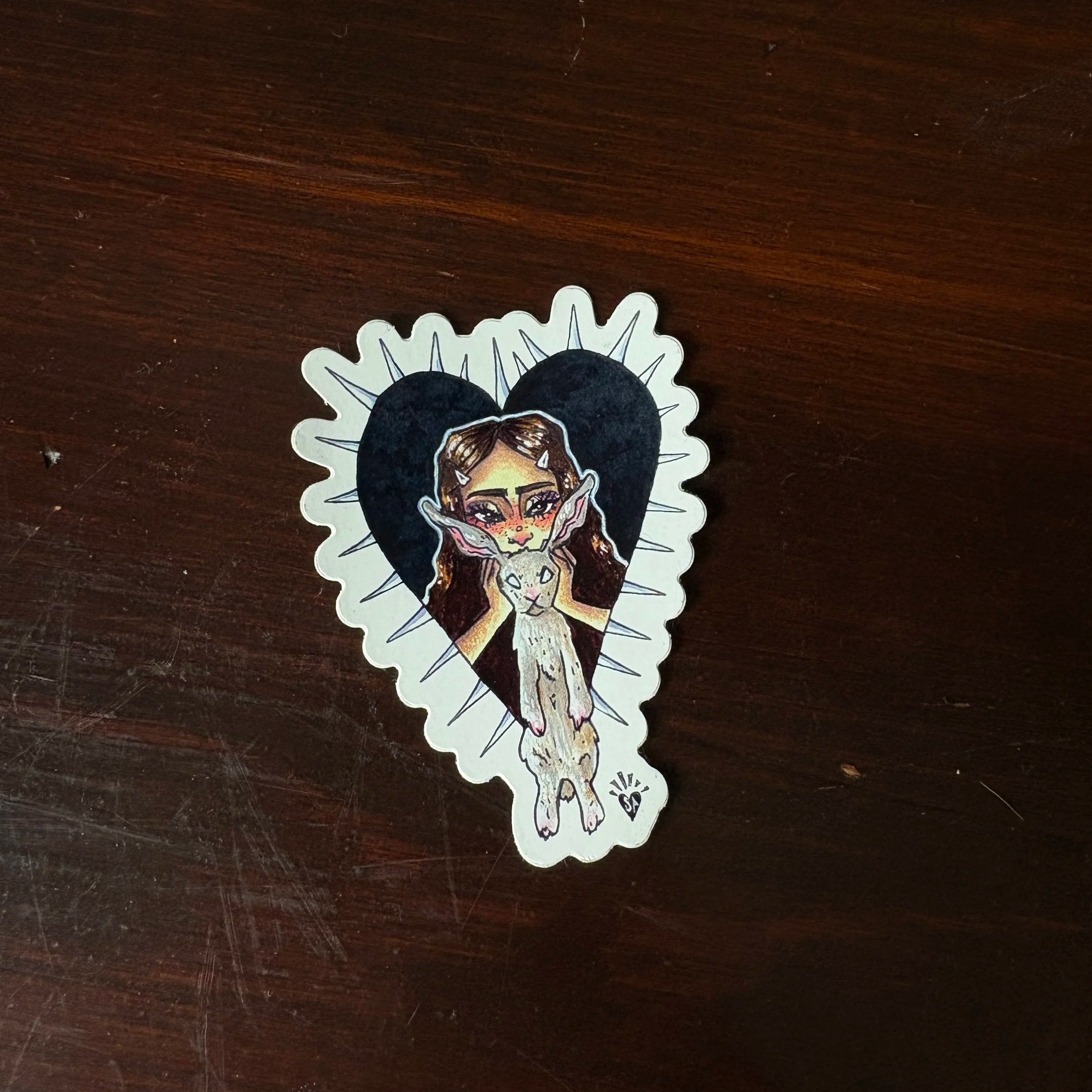 among rabbits vinyl sticker