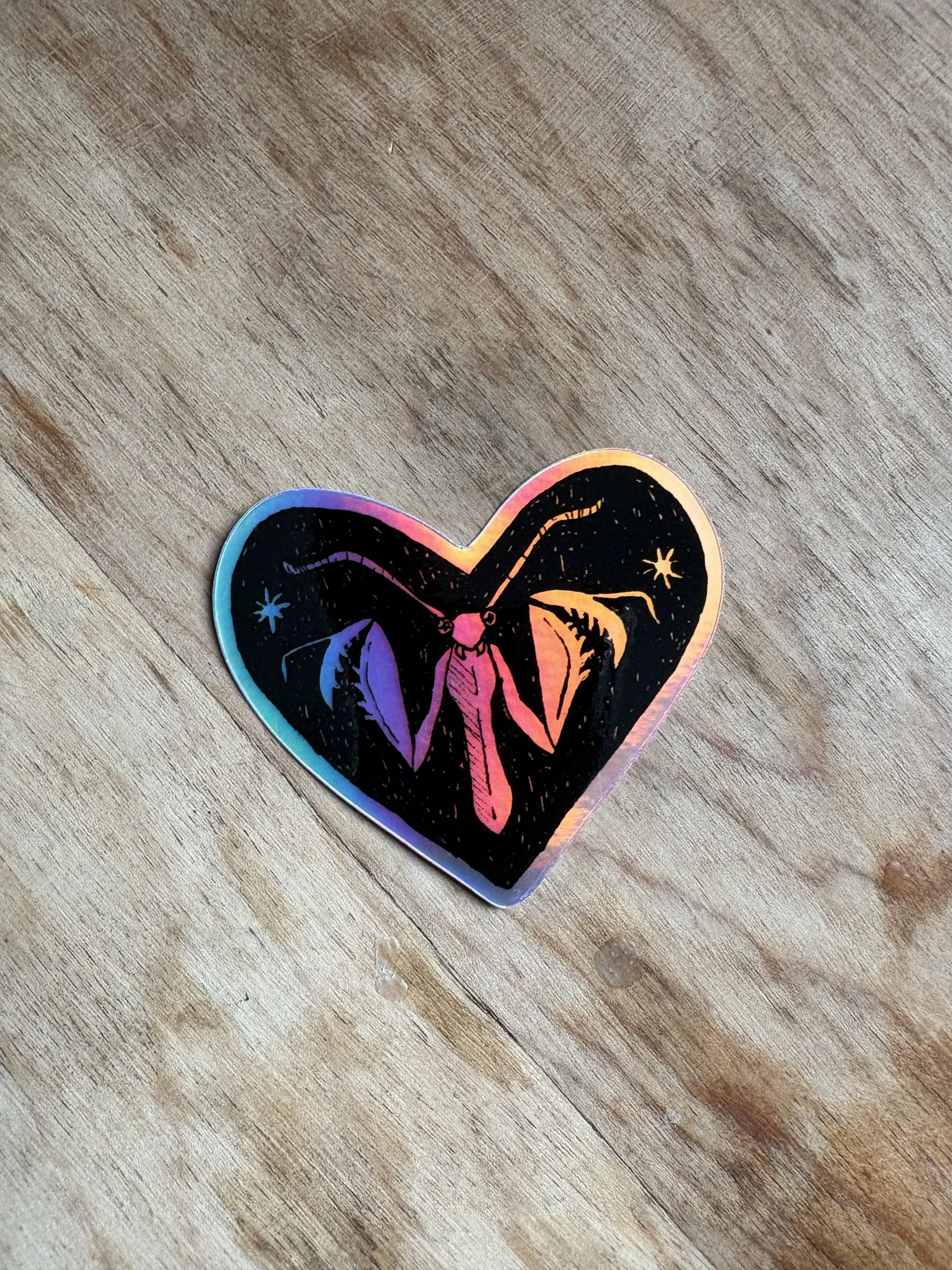 praying mantis holographic sticker