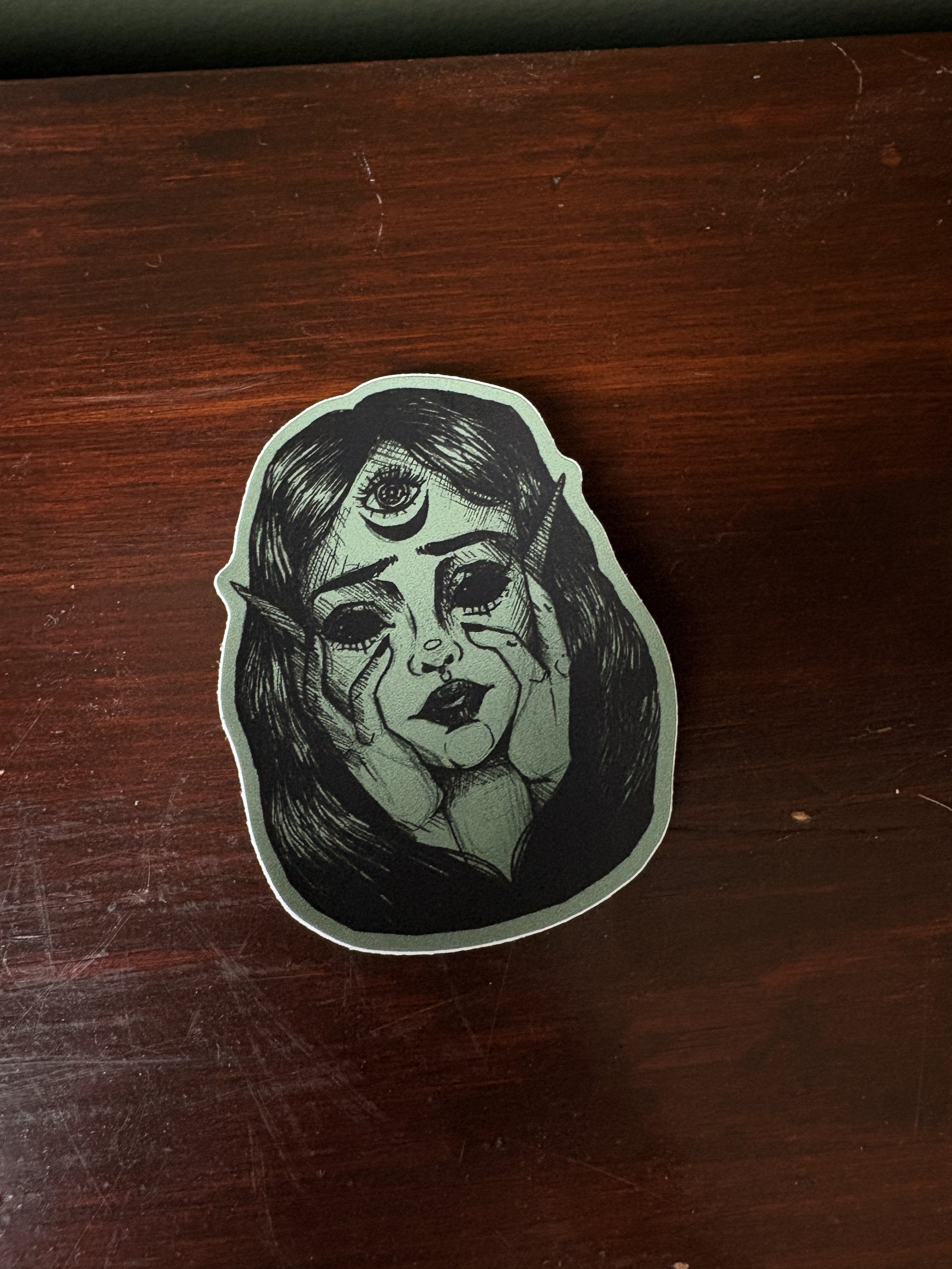 green elf vinyl sticker