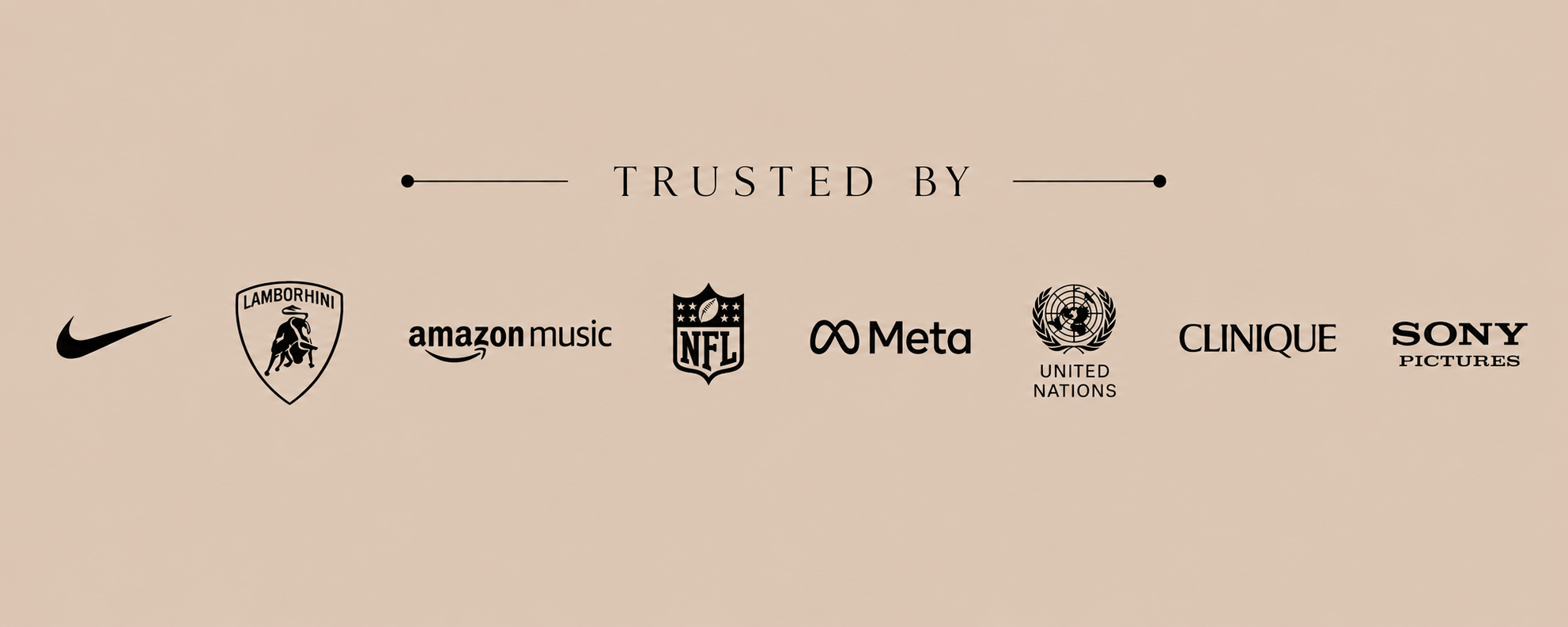 Select Sage Charisma clients and collaborations including Nike, Lamborghini, Amazon Music, NFL, Meta, and the United Nations.