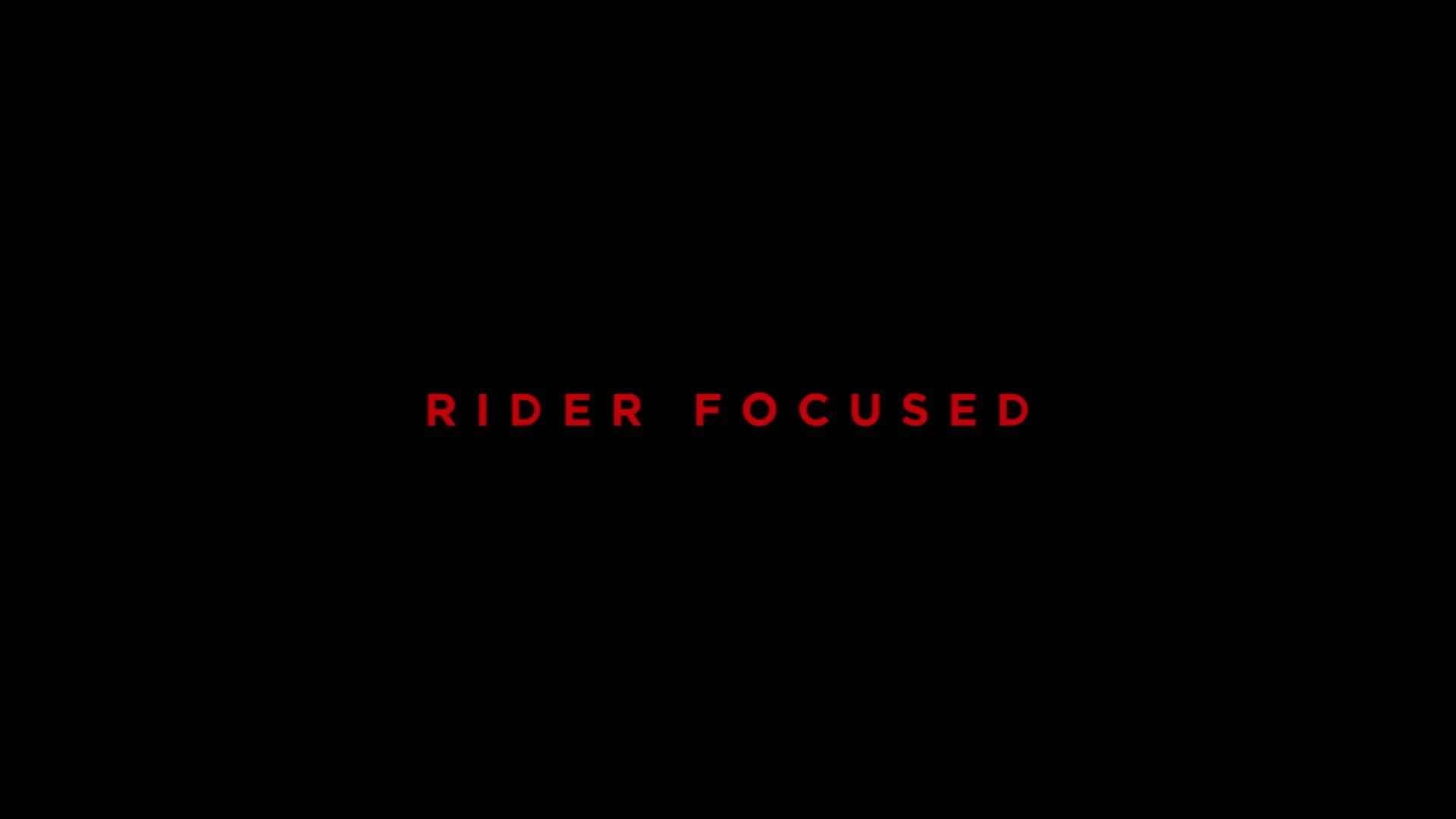 Title screen with dark background and red text reading "RIDER FOCUSED".
