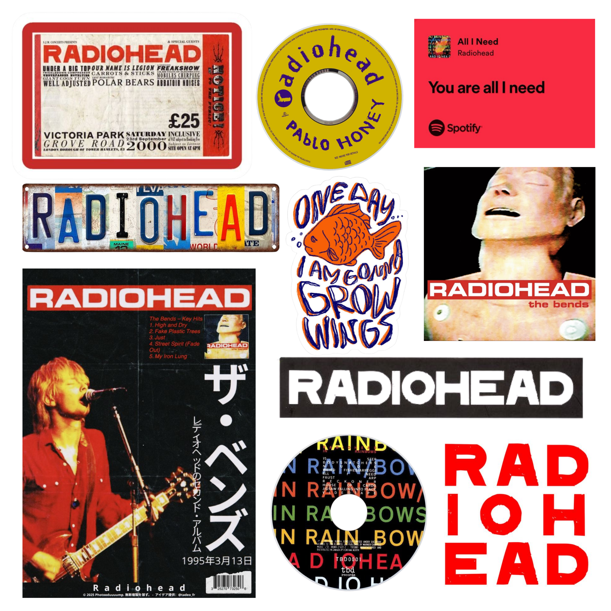 Radiohead Vinyl Stickers