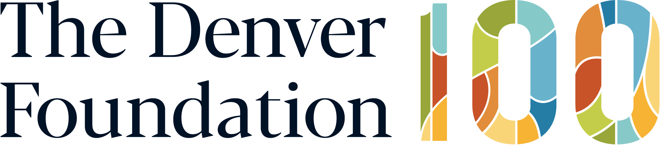 Logo of The Denver Foundation with colorful abstract design within the words 'the Denver Foundation'.