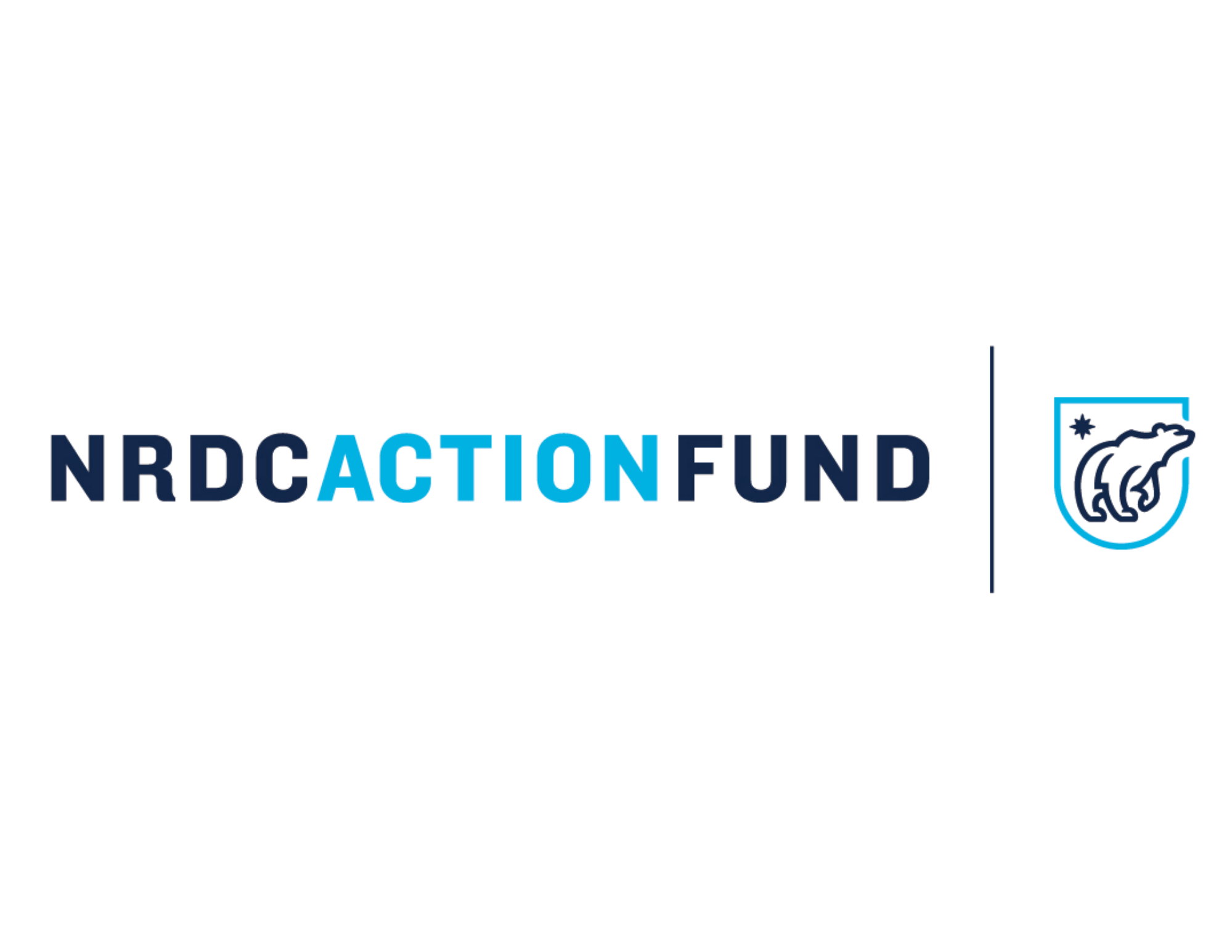 Logo for NRDC Action Fund with text and a bear icon.