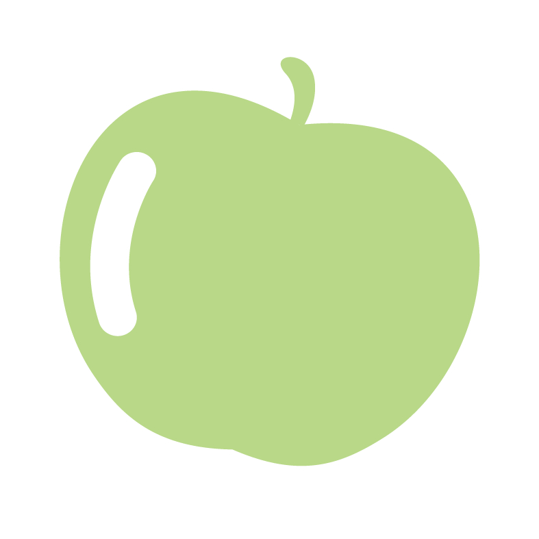Green apple illustration on a black background
