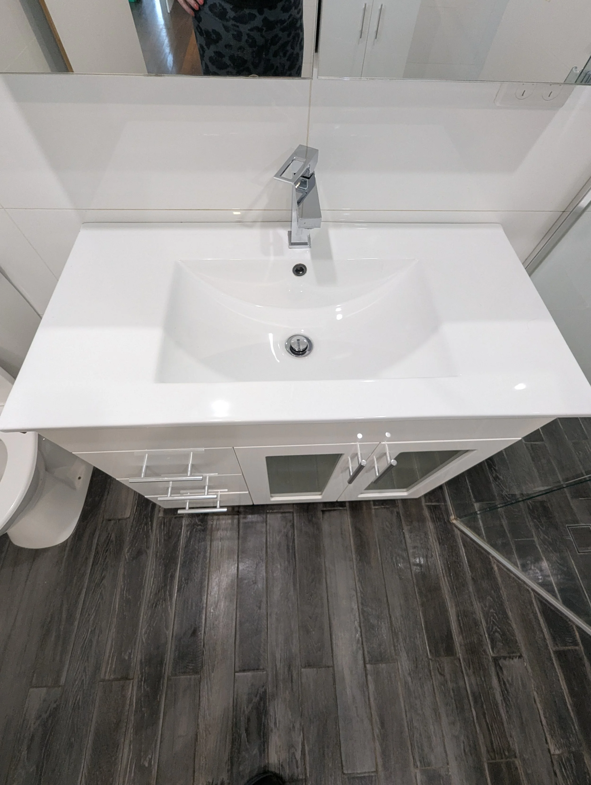 Clean bathroom basin