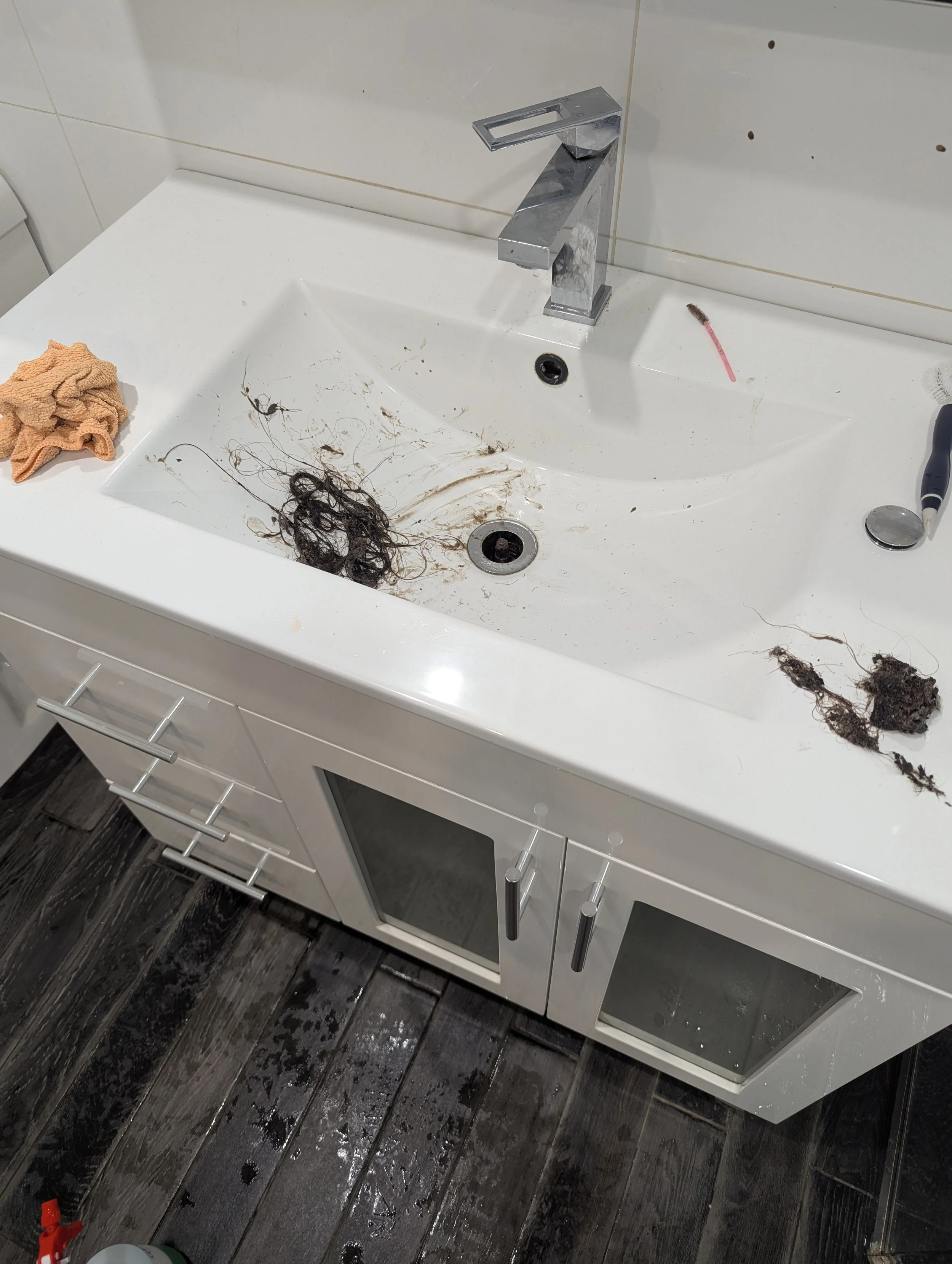 Dirty bathroom basin