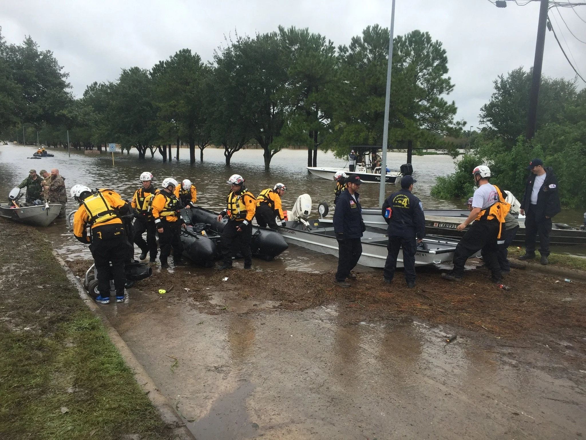 Matt on a 2-week deployment response to the greater Houston area of Texas for Hurricane Harvey.  Members of FEMA Urban Search & Rescue (USAR) CA-TF4 about to enter a flooded residential neighborhood to rescue trapped residents of Katy, Texas, August 