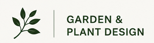 Logo with a green leafy branch and the words 'Garden & Plant Design'.