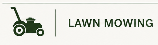 Sign for lawn mowing service with an illustration of a lawn mower