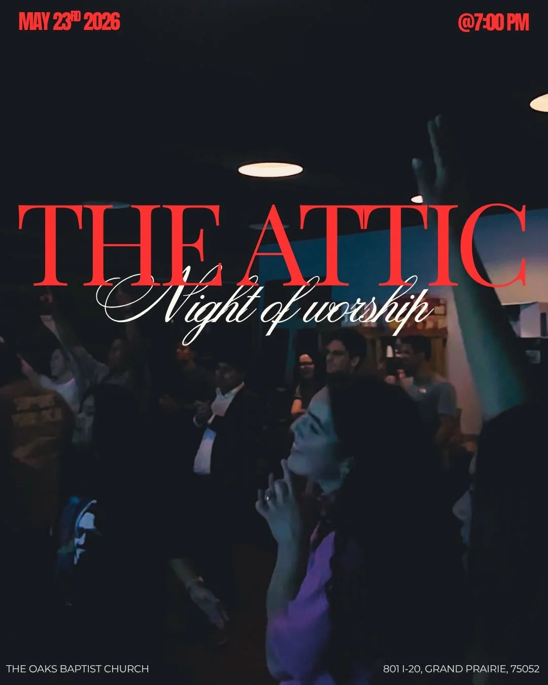 ATTENTION ALL!!! May 23rd will be our FINAL ATTIC of the semester! Please join us as we reflect on what the Lord has done this past year and what He will continue to do! Join us for Worship, Fellowship, Prayer, and most importantly the presence of Go