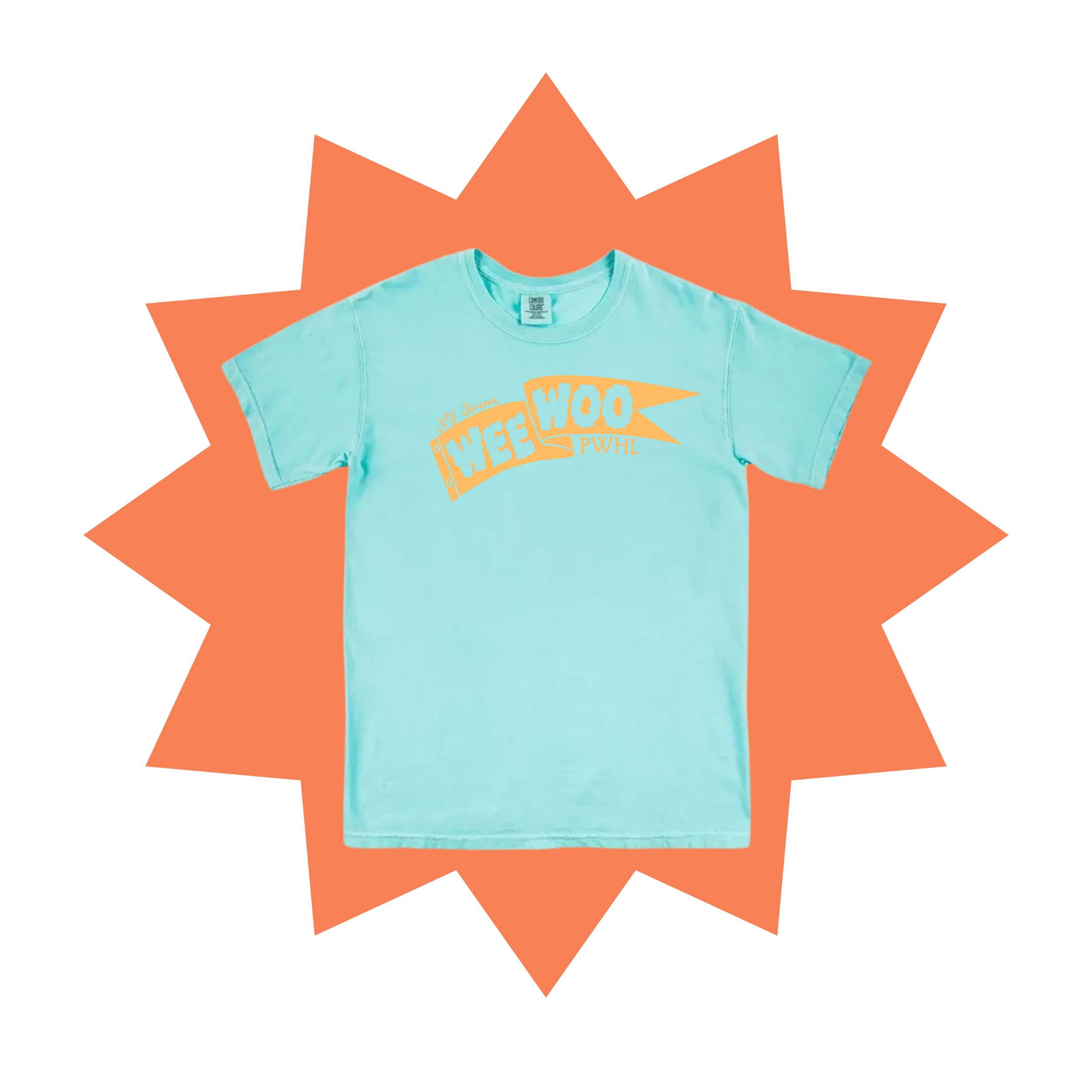 T-shirt, teal/ orange