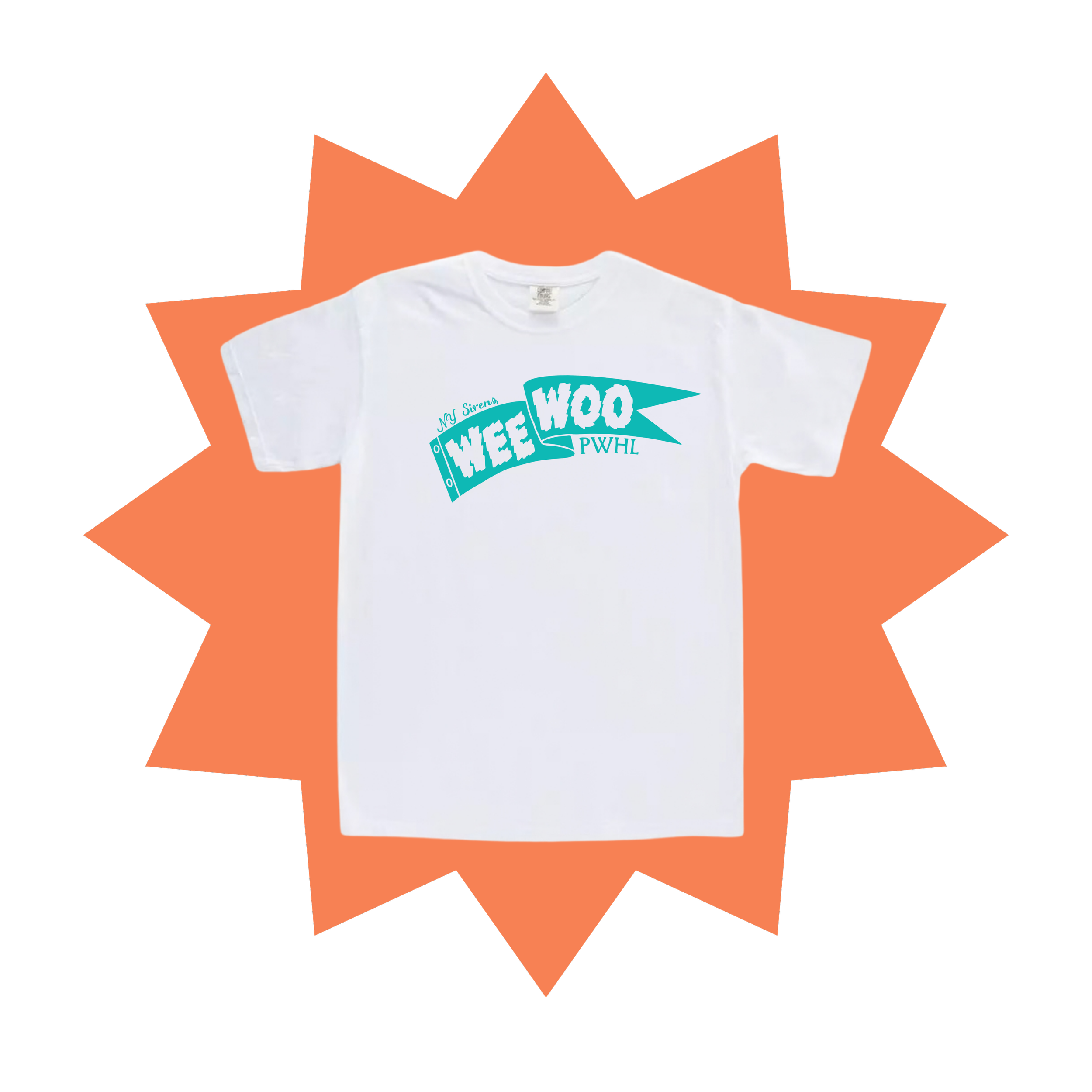 T-shirt, white/ teal