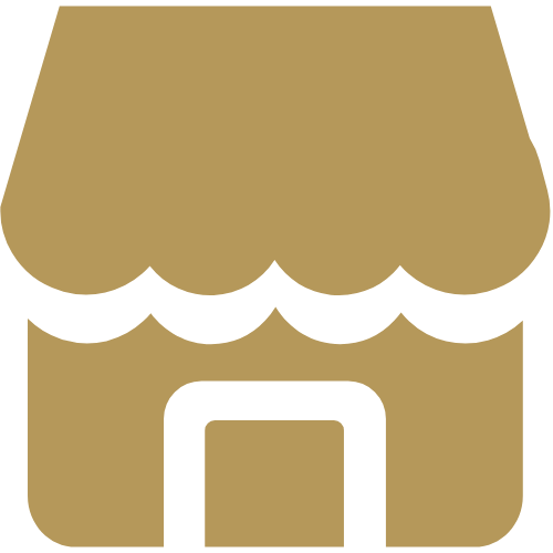 Icon of a small shop or storefront with a striped awning