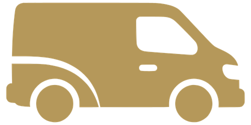 An illustration of a beige cargo van viewed from the side.