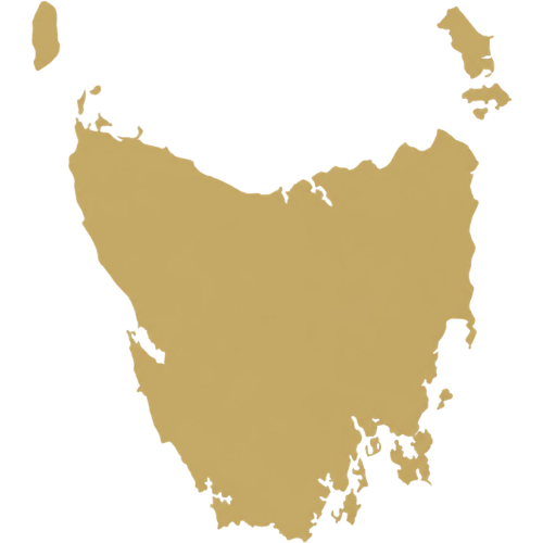 A beige map outline of the country of Australia with black background.