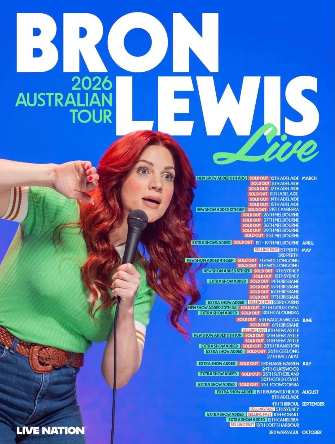 Bron Lewis 2026 Australian tour artwork