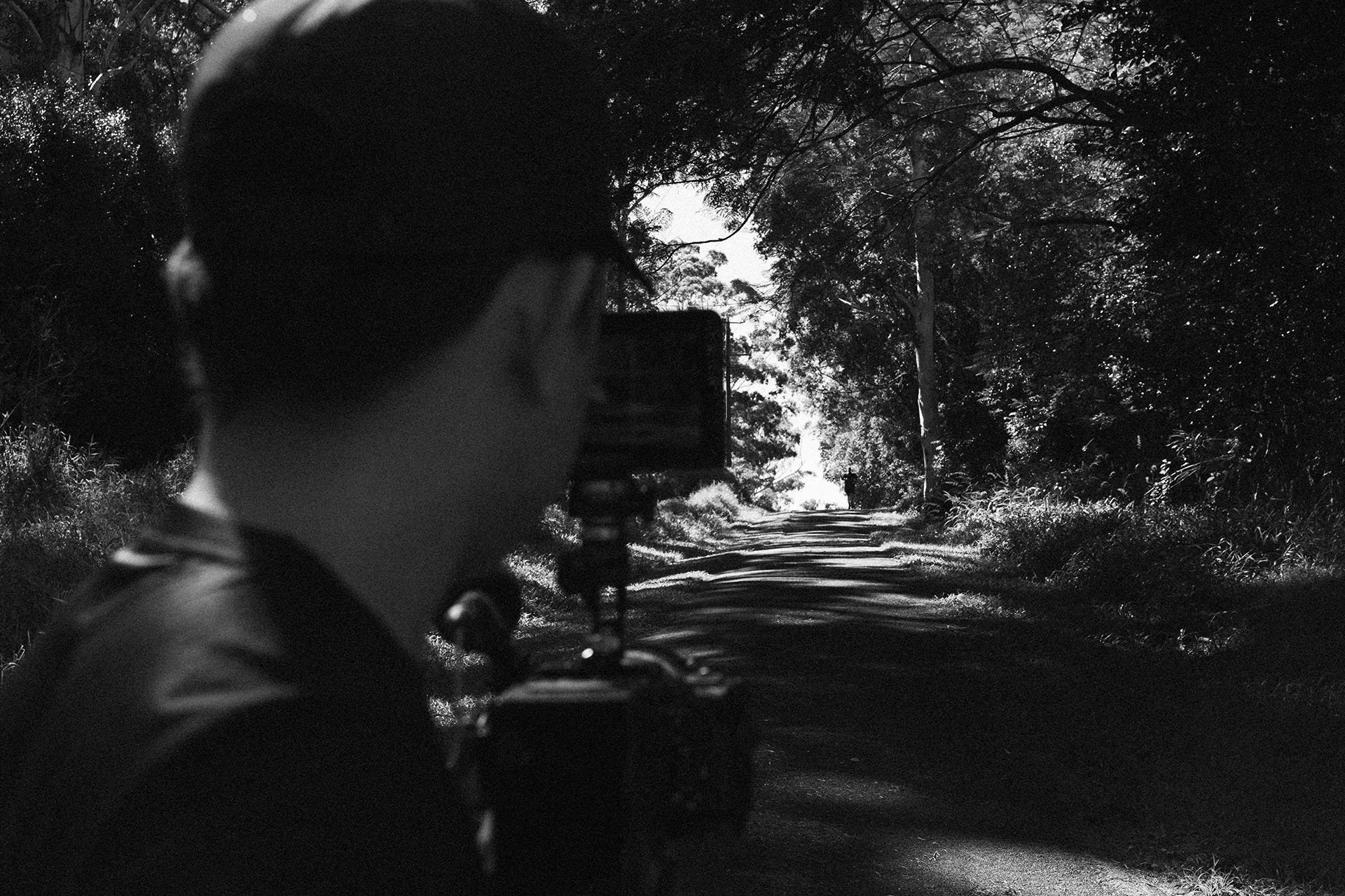 Behind-the-scenes photography capturing the camera setup and forest location used for Brown Fox’s LSKD spec film.