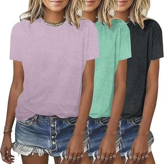 BLACKMYTH Womens 3 Pack Basic T Shirts Summer Tops