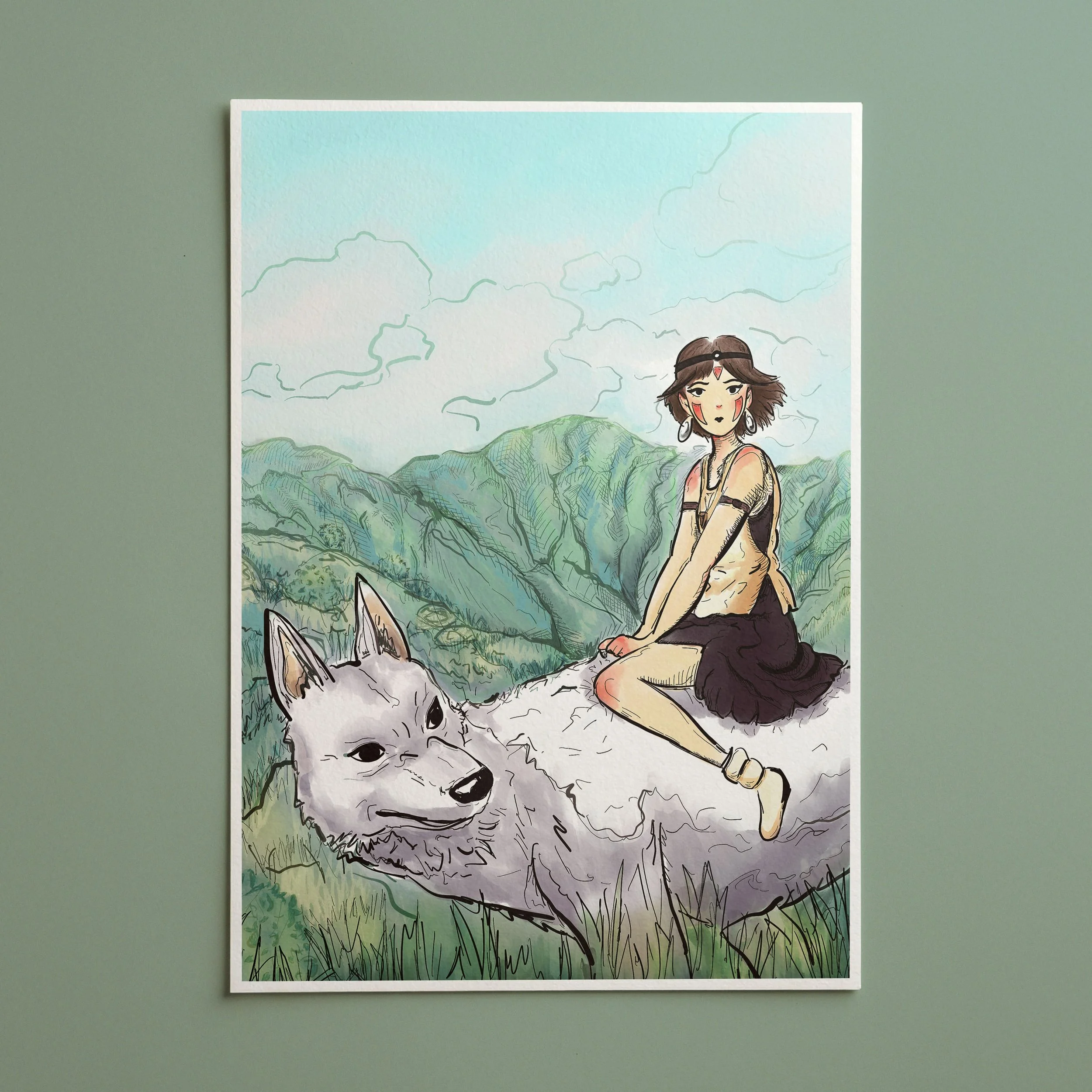 Affiche jeune fille au loup