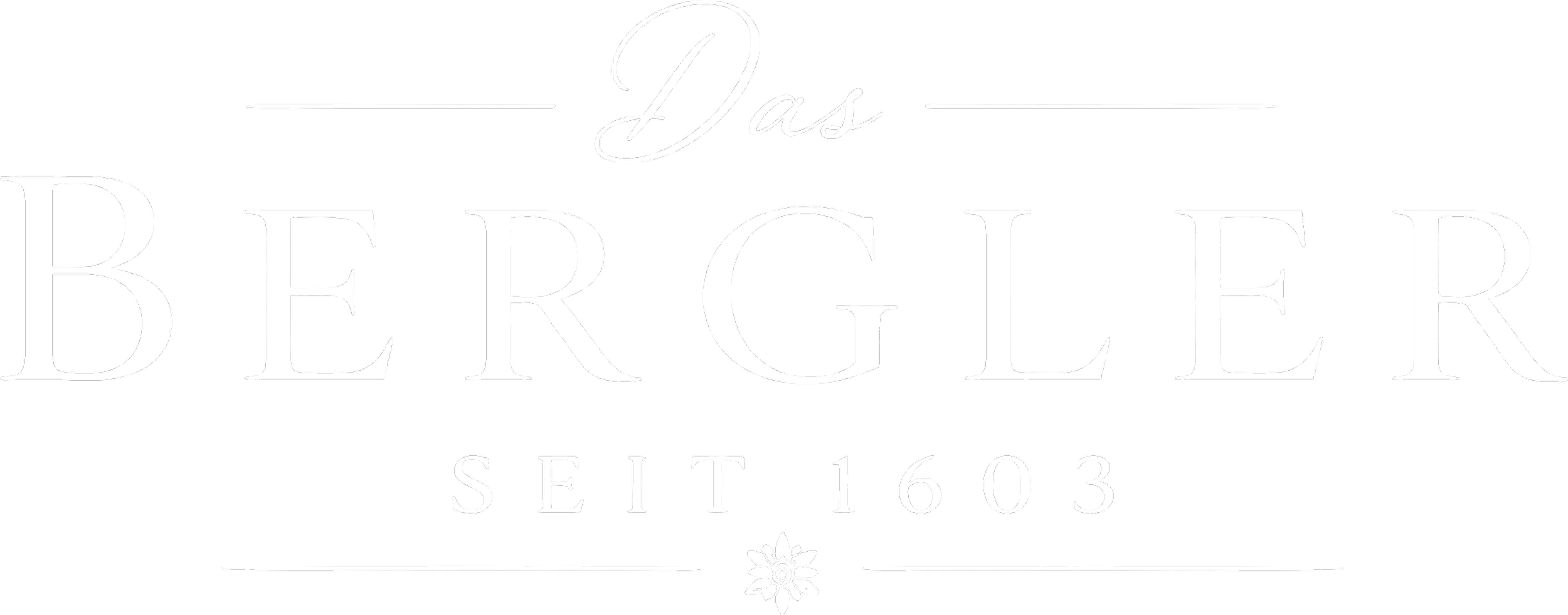 Schriftzug: Das Bergler seit 1603, auf schwarzem Hintergrund