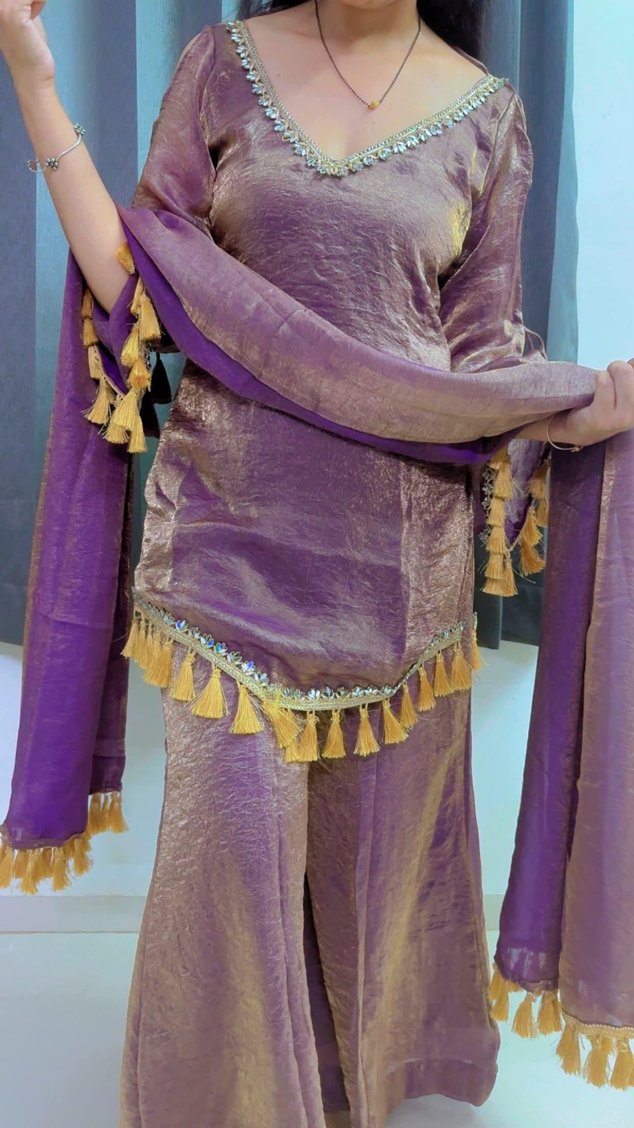 Silk women kurta with bottom and dupatta