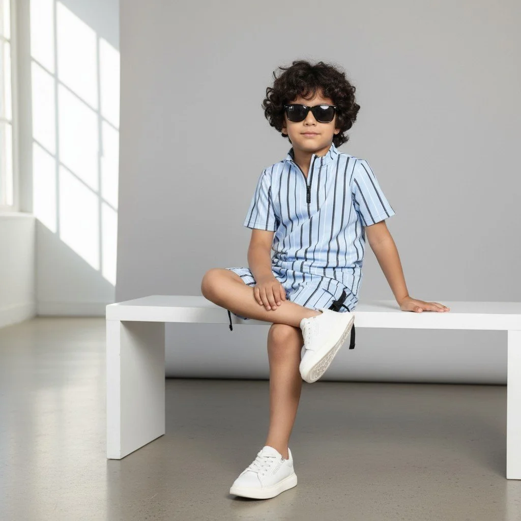 Stripped cargo short set