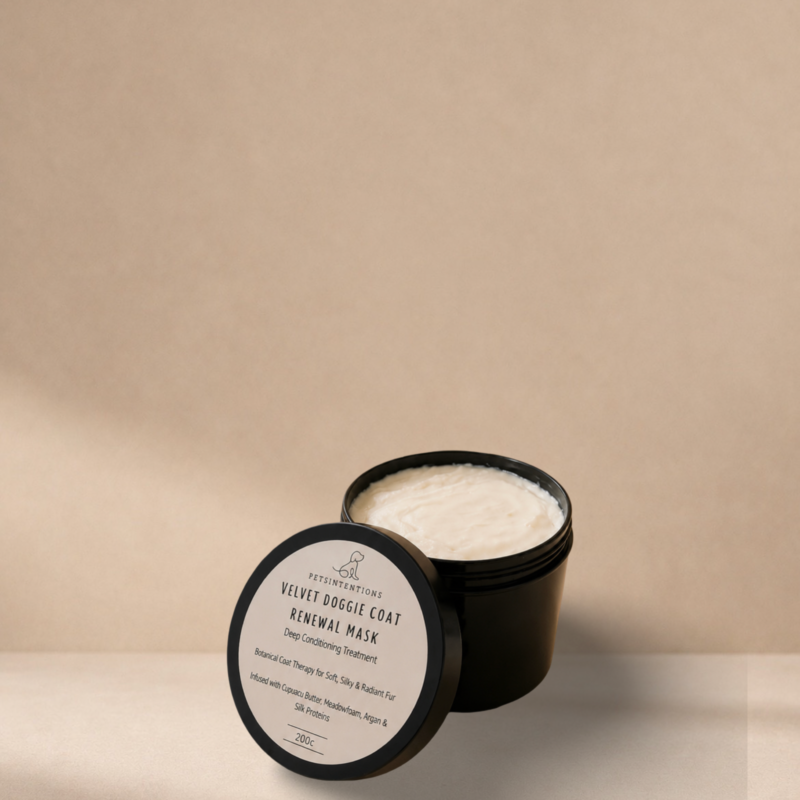Velvet Doggie Coat Renewal Mask + Brush | Luxury Conditioning Dog Treatment with Brush