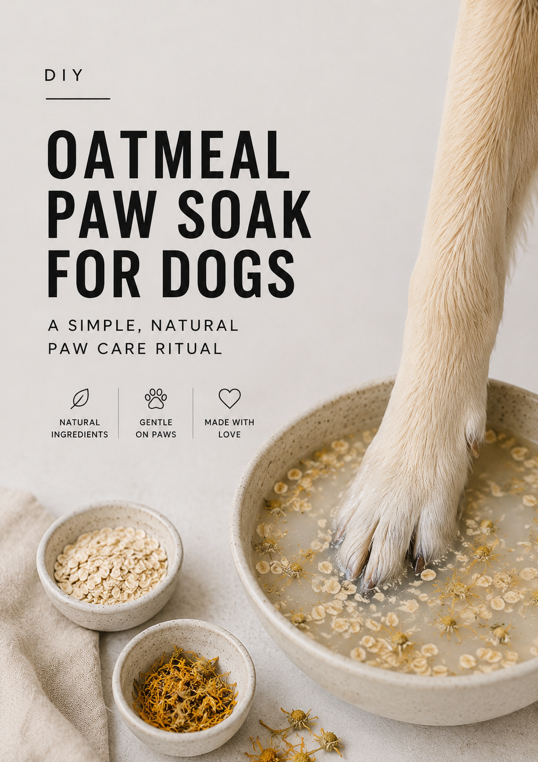 DIY Oatmeal Paw Soak for Dogs: A Simple At-Home Paw Care Ritual