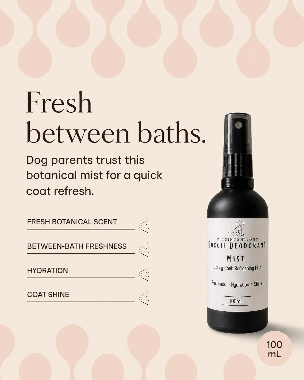 Fresh between baths ✨🐾

Because sometimes they don&rsquo;t need a full bath&hellip; just a little refresh. 🤍

Our Doggie Deodorant Mist is a lightweight botanical spritz designed to help:
🌿 Freshen the coat between washes
💧 Add a touch of hydrati