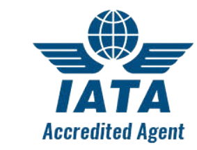 IATA logo with a globe and wings, and the text "IATA Certified Agent"