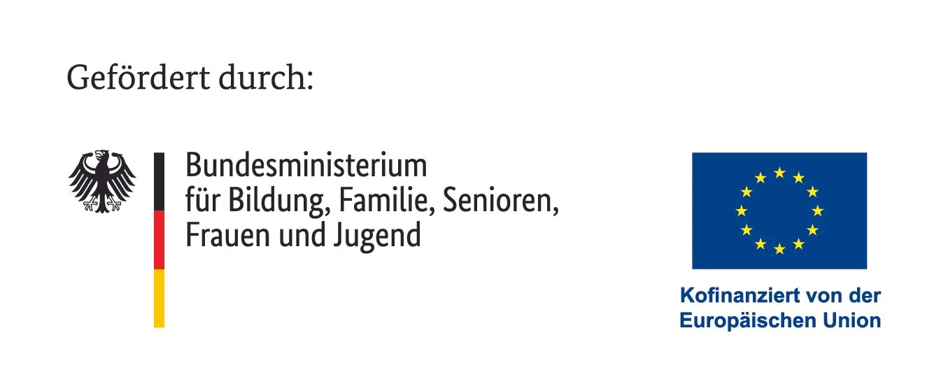 Text in German mit den Logos des Bundesministeriums für Bildung, Familien, Senioren, Frauen, Jugend und der Europäischen Union.