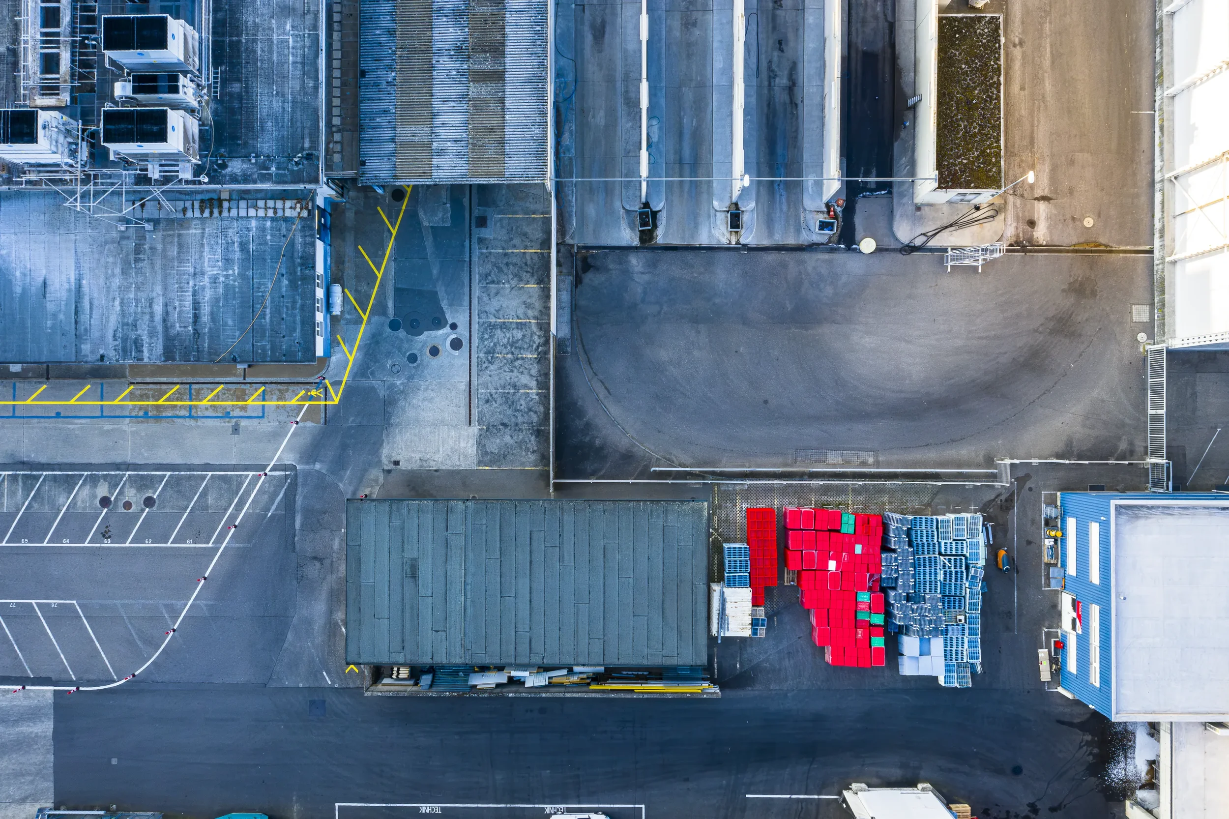 Drohnenfoto, Industriegebäude Kleinhüningen