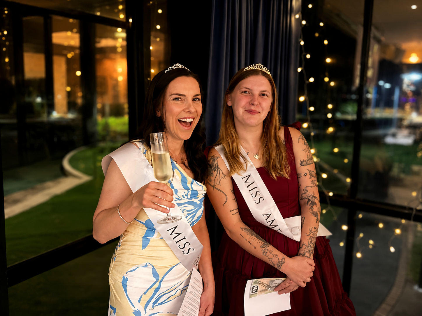 Two guests in character at NQ Entertainment’s Killing for the Crown murder mystery event in Townsville.