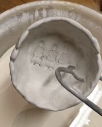 Glazing the pots