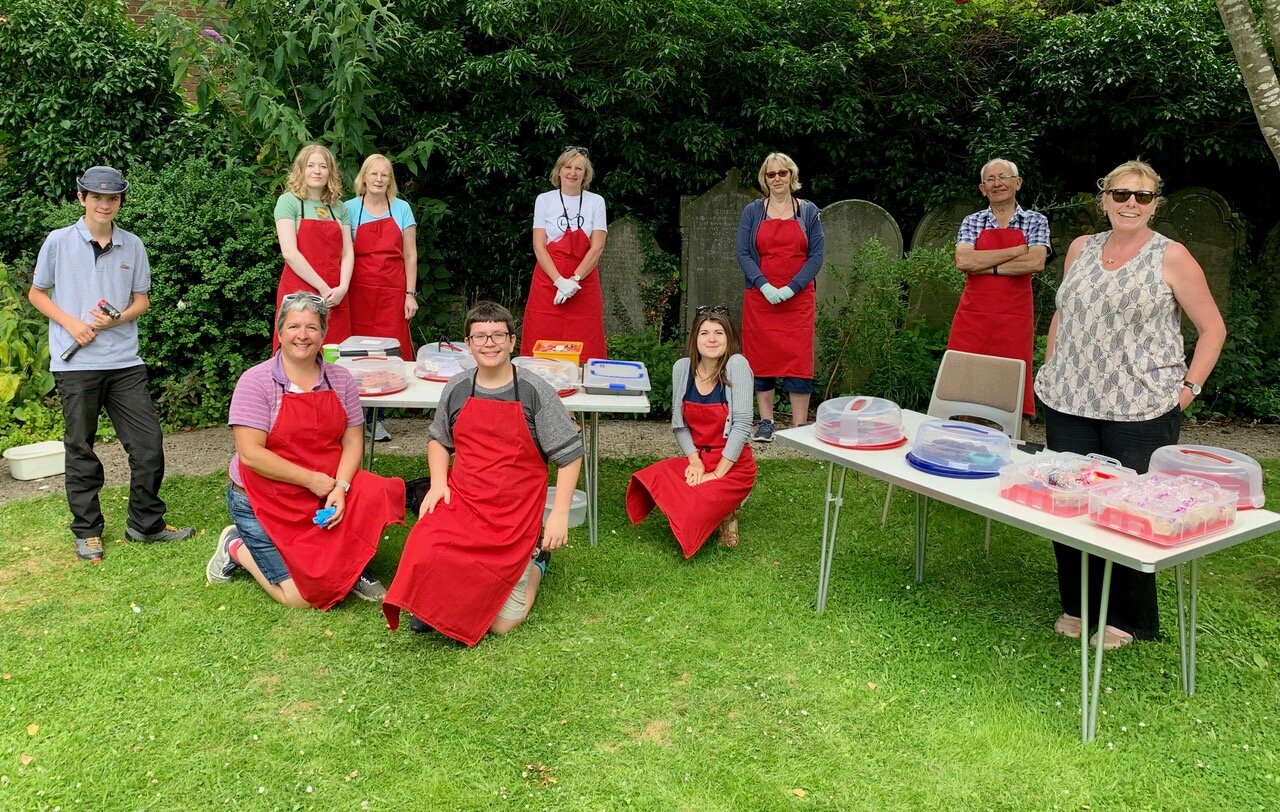 The team ready to welcome families