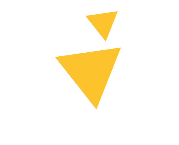 Two yellow triangles on a transparent background