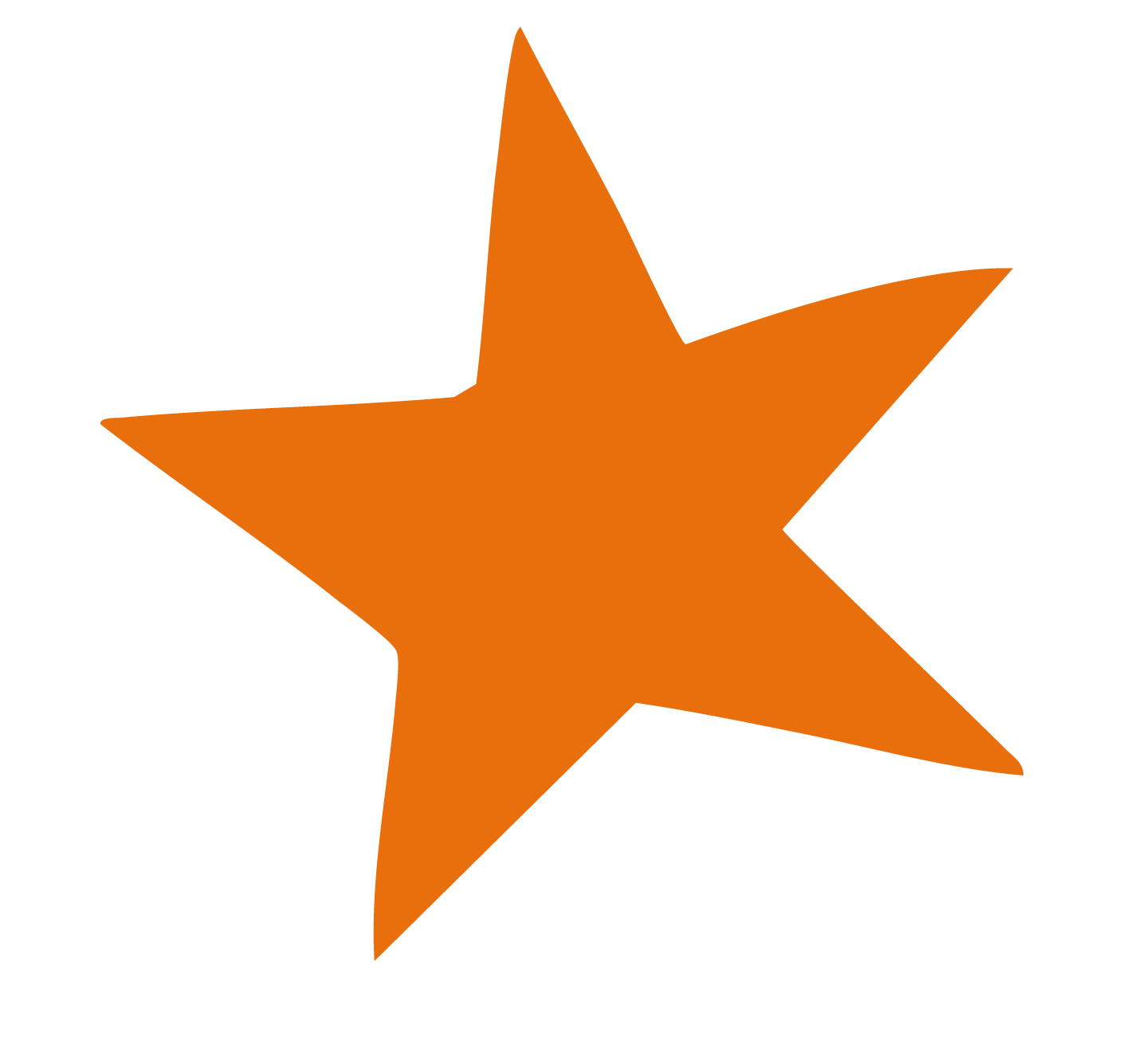 A five-pointed star, in orange, on a transparent background.