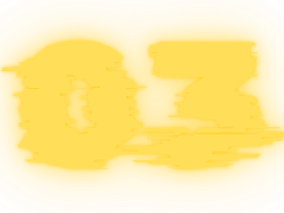 Nur die Zahl 03 in Gelb auf einem gelben Hintergrund sichtbar.