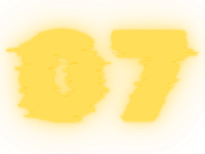 Nur die Zahl 07 in Gelb auf einem gelben Hintergrund sichtbar.