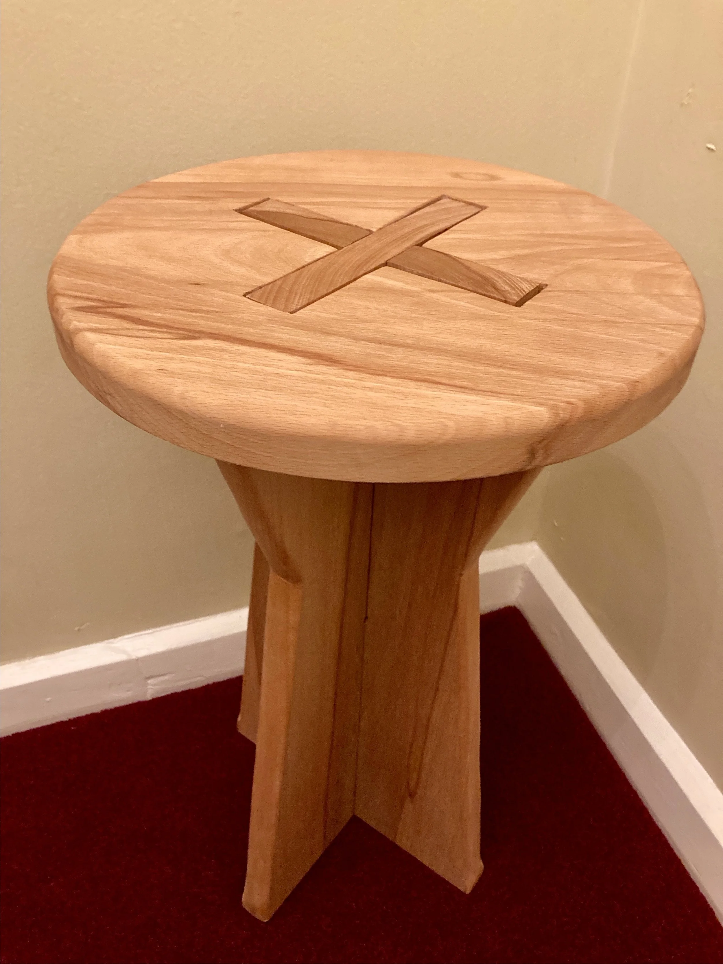 Beech stool / side table