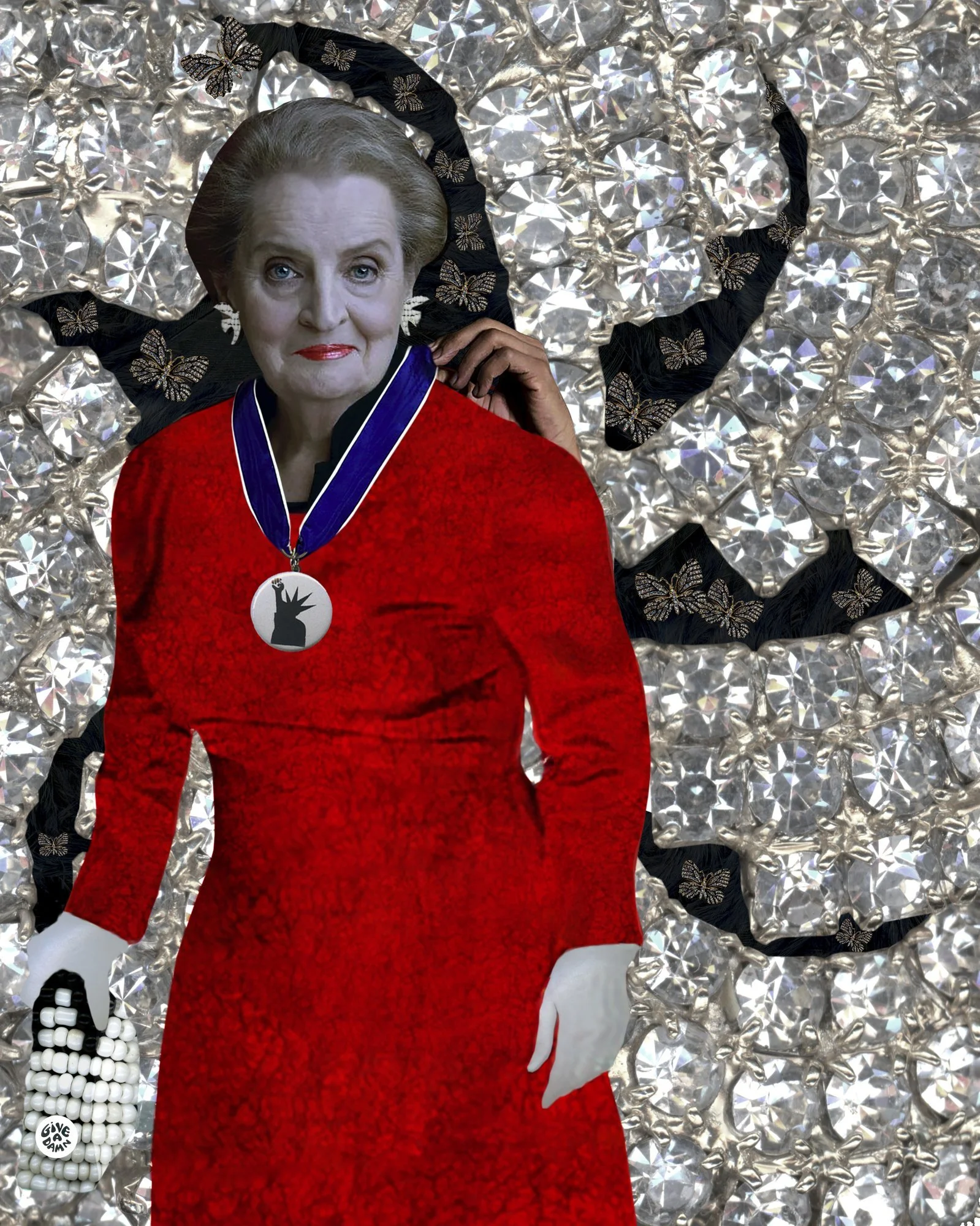 Madam Secretary: Madeleine Albright, layered digital collage by Myra Fiori