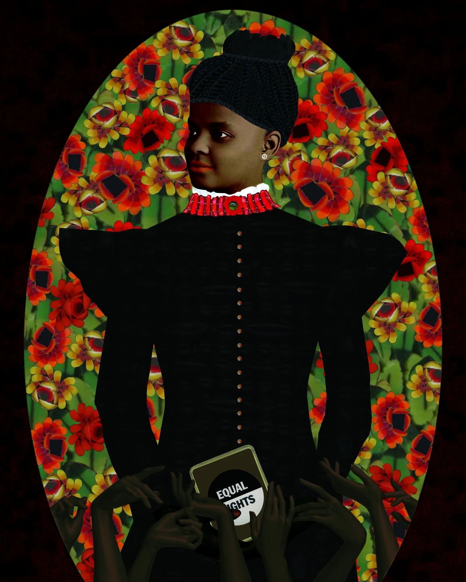 I Demand Justice: Ida B. Wells, layered digital collage by Myra Fiori