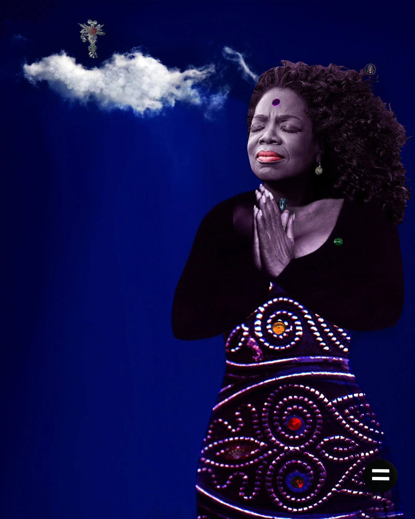 The Voice: Oprah Winfrey, layered digital collage by Myra Fiori
