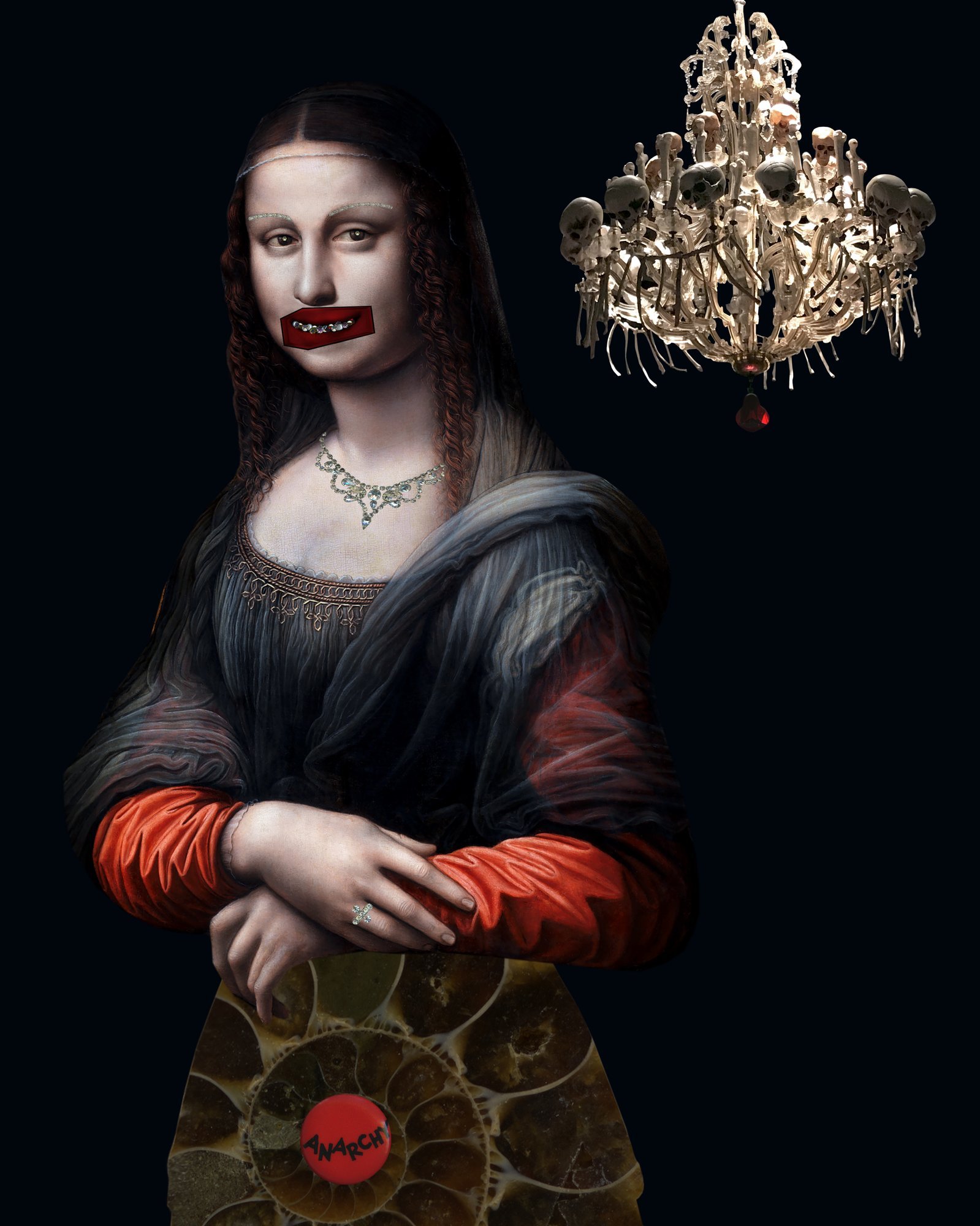 See Me Smile: Mona Lisa, layered digital collage by Myra Fiori