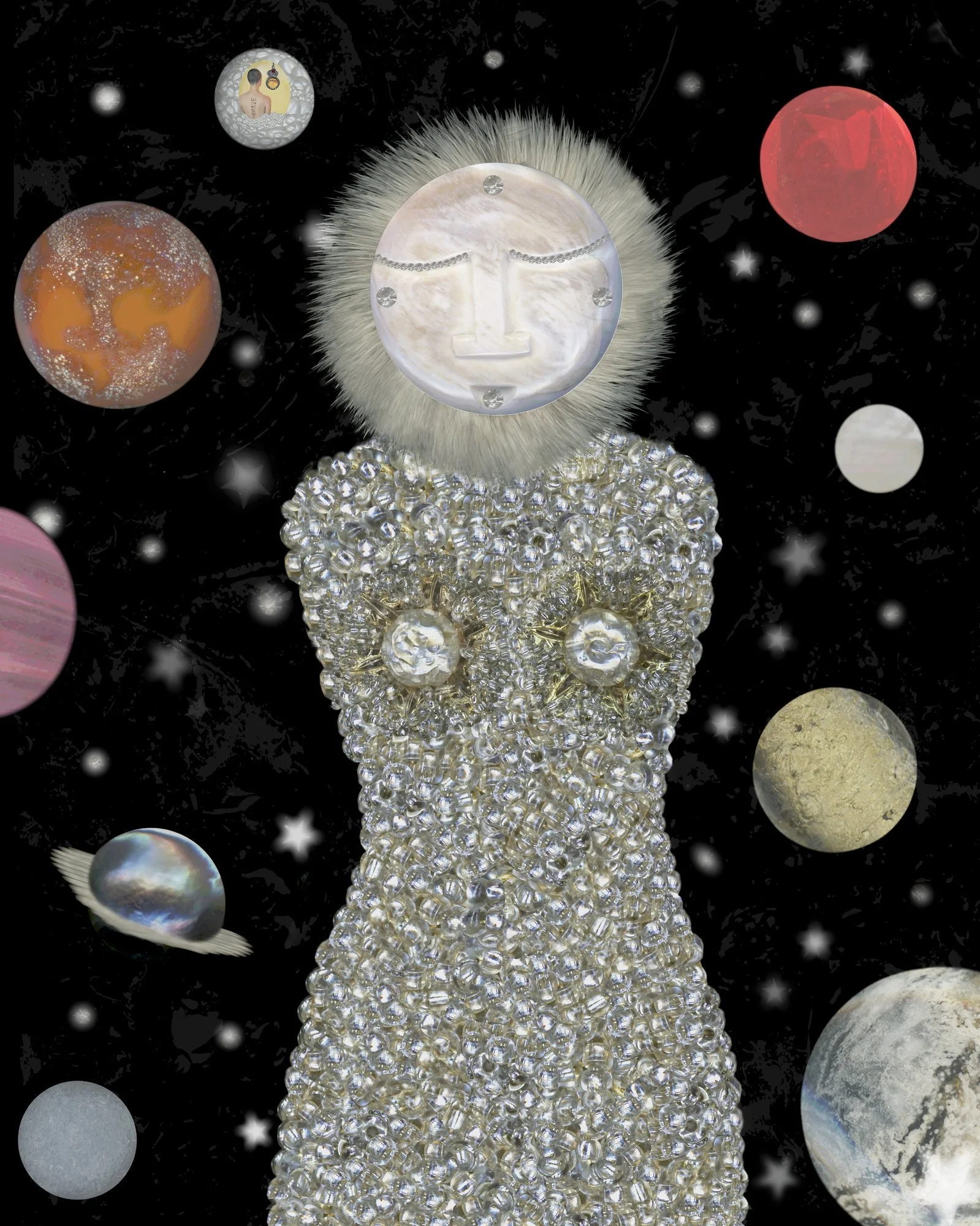 You Are Not Alone: Mother Nature, layered digital collage by Myra Fiori