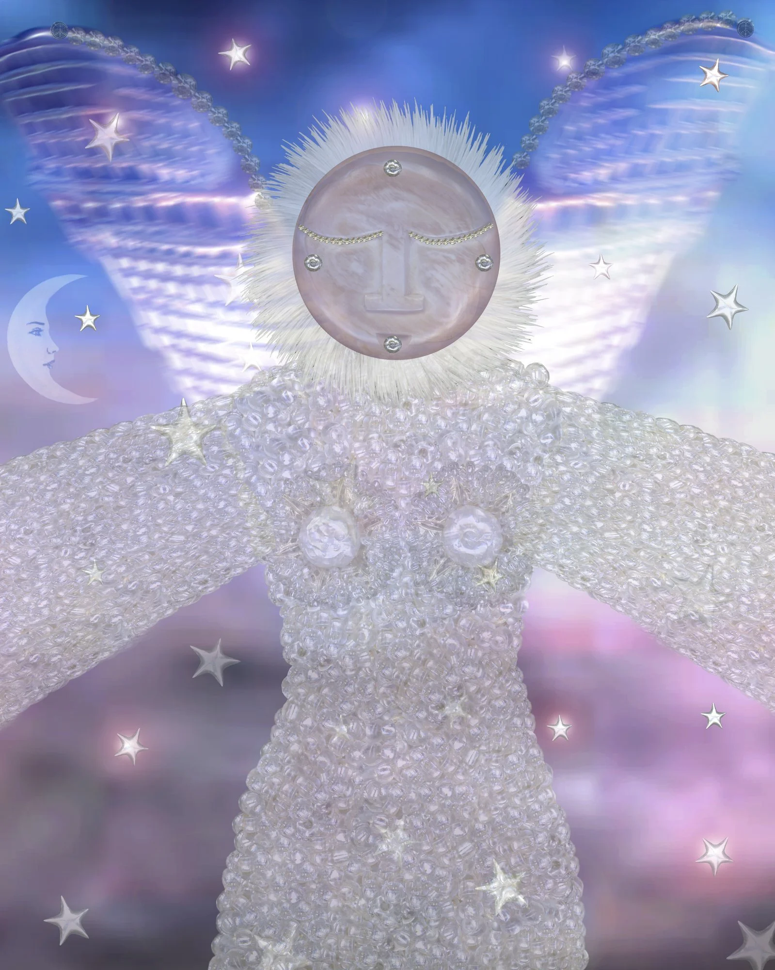 I Am Light: Divine Rising, layered digital collage by Myra Fiori