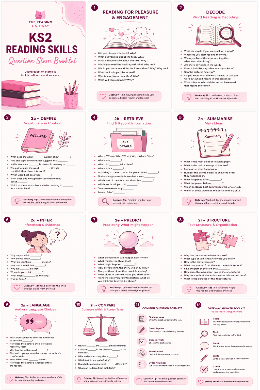 KS2 Reading Question Stems